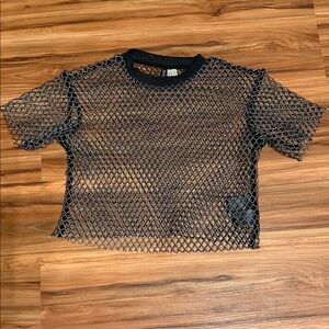 H&M Black Fishnet Crop Top